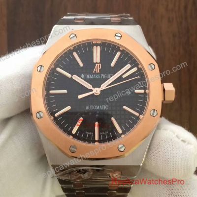 Copy Audemars Piguet Royal Oak Watch 2-Tone Black Dial 072839